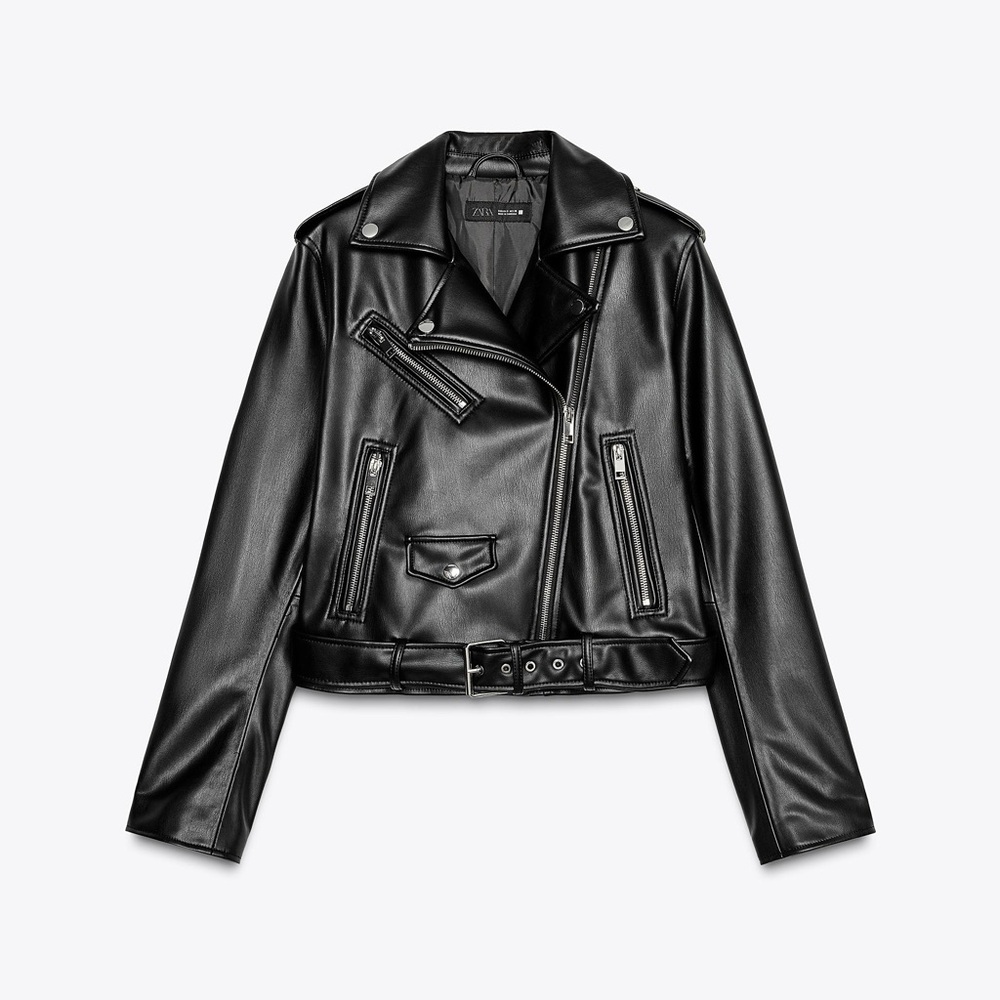 Zara Faux Leather Biker Jacket
